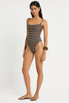Nia One Piece in Black / Sandstone - Giovanna Side