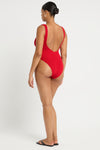 Curve Mara One Piece in Baywatch Red - Amanda Back