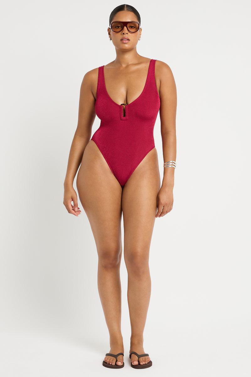 Ring Mara One Piece in Wine - Amanda Front