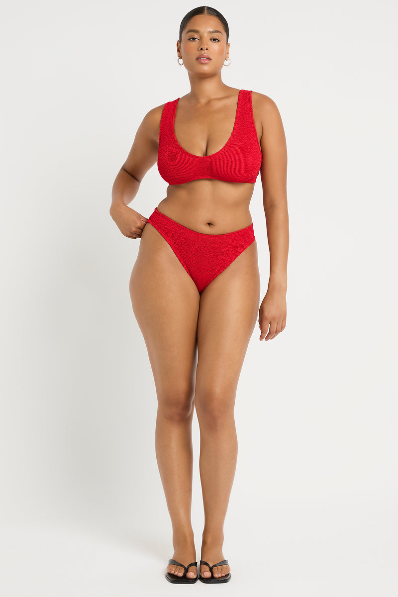 Curve Scout Crop in Baywatch Red - Amanda Front