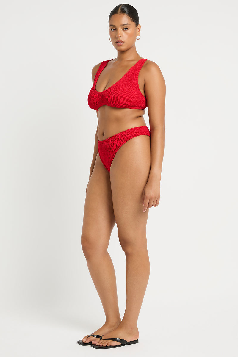 Curve Scout Crop in Baywatch Red - Amanda Side