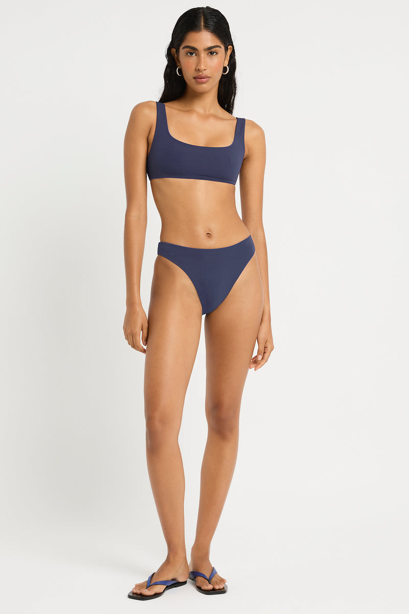 Quinn Crop in Mid Blue / Nocturne - Giovanna Front, Nocturne reverse side
