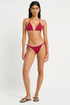 Beaded Tie Side Vista Brief in Wine - Giovanna Front