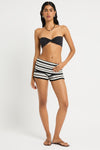 Nevaeh Short in Black / Sandstone / White - Giovanna Front