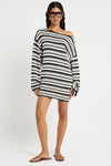 Charlie Long Sleeve Top in Black / Sandstone / White - Giovanna Front