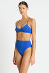 Crinkle full coverage high waisted bikini brief, Palmer Brief in Cobalt