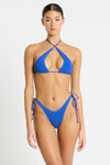 Crinkle multi wear triangle bikini top, Sofie Triangle in Cobalt