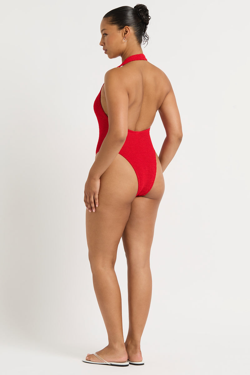 Ava One Piece in Baywatch Red - Yaz Back