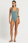 Ring Elena One Piece in Teal & White - Nina Front