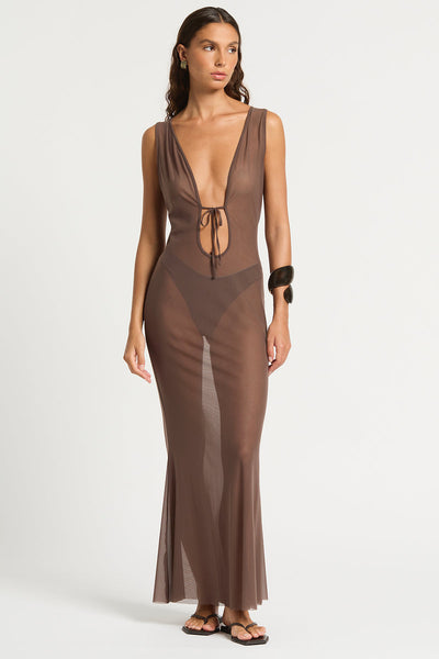 Harper Maxi Dress - Rosewood mesh