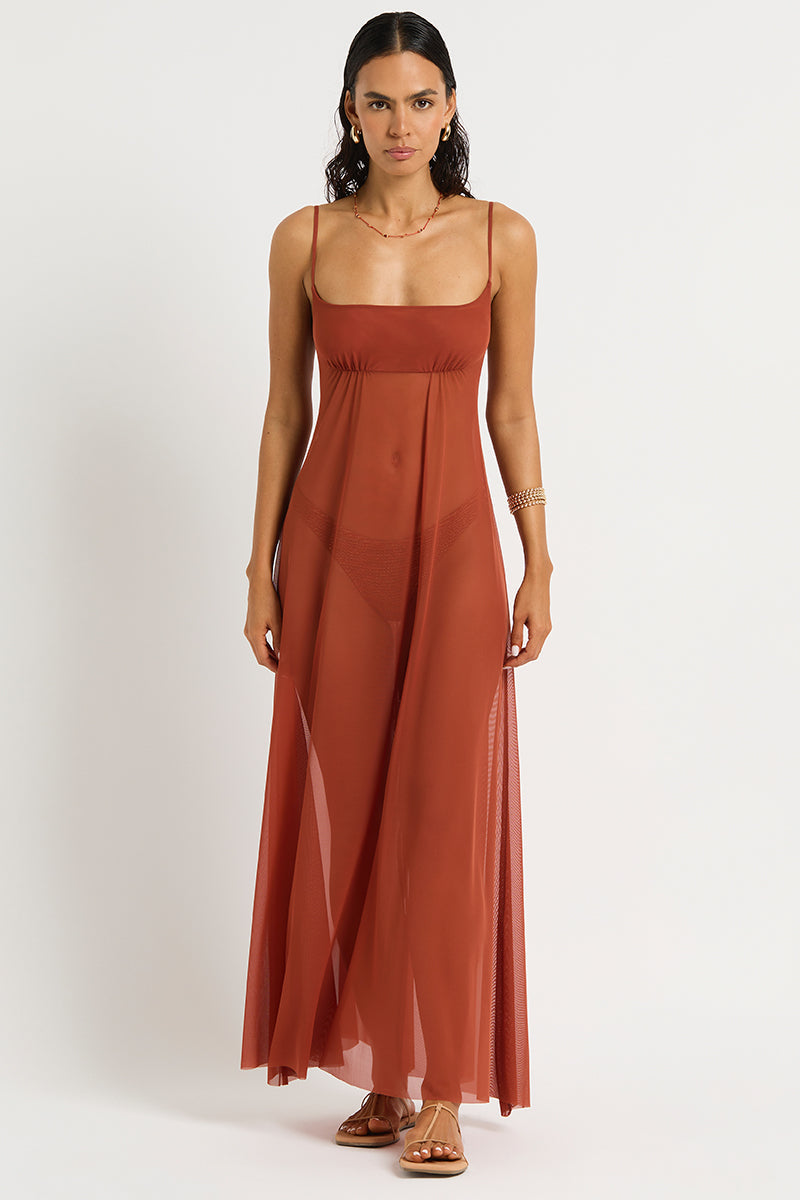 Ottie Maxi Dress - Ginger mesh