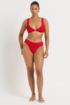 Maven Crop in Baywatch Red - Yaz Front