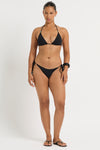 Beaded Tie Side Vista Brief in Black - Yaz Front