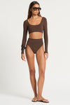 Halle Long Sleeve Crop in  | bond-eye swim