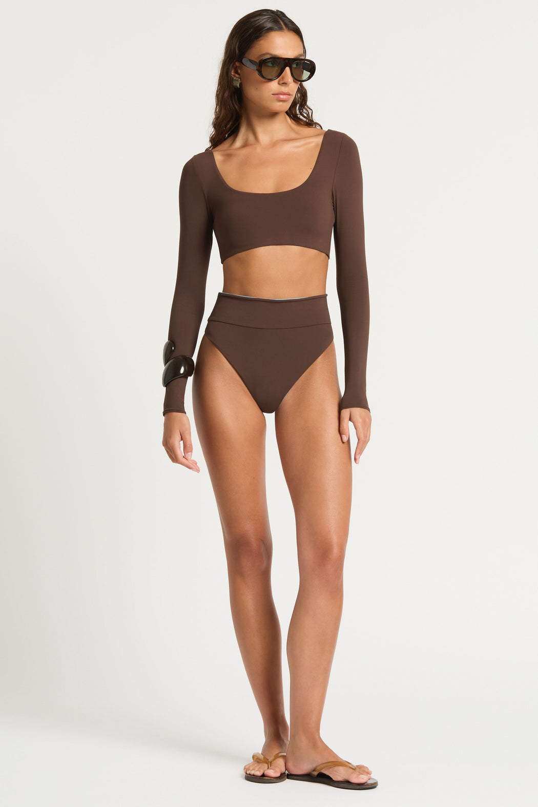 Halle Long Sleeve Crop in  | bond-eye swim