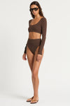 Halle Long Sleeve Crop in  | bond-eye swim