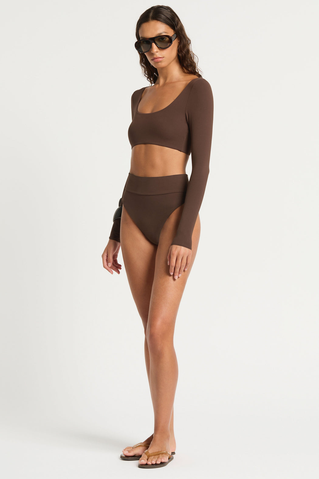 Halle Long Sleeve Crop in  | bond-eye swim