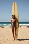 Nia One Piece in Black / Sandstone - Campaign