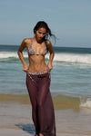 Beaded Cher Triangle in Papillon / Fig - Campaign