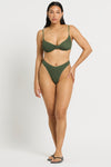 Gracie Balconette in Khaki - Alejandra Front